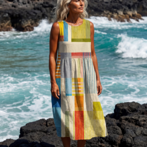 Shauna | Painted Block Midi Dress