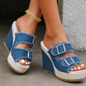 Atelier | Frayed Edge Wedge Sandals